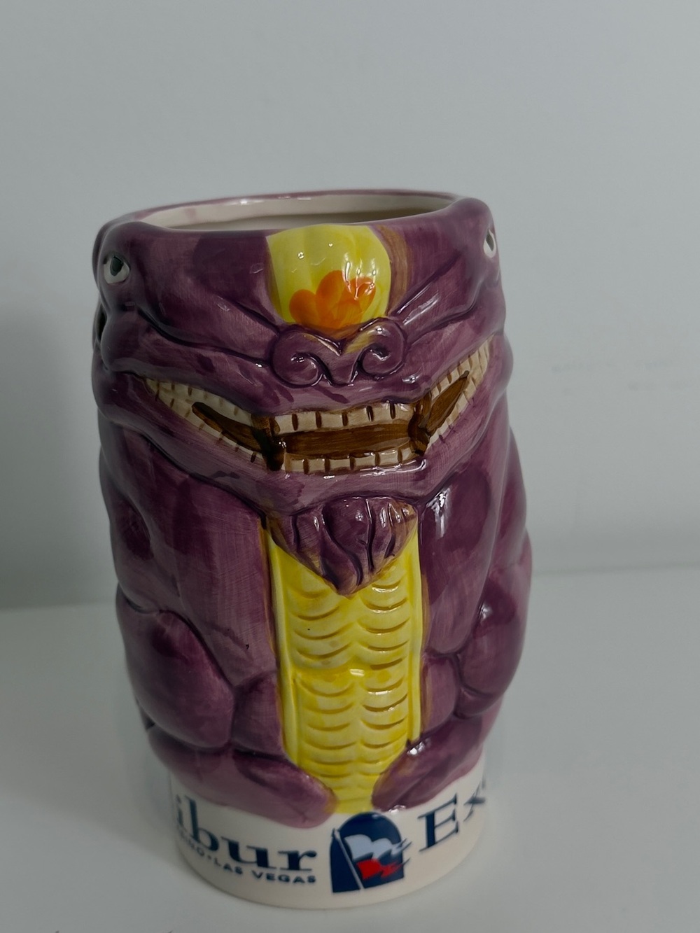 Vintage Excalibur Las Vegas Purple Dragon Ceramic Mug Tankard